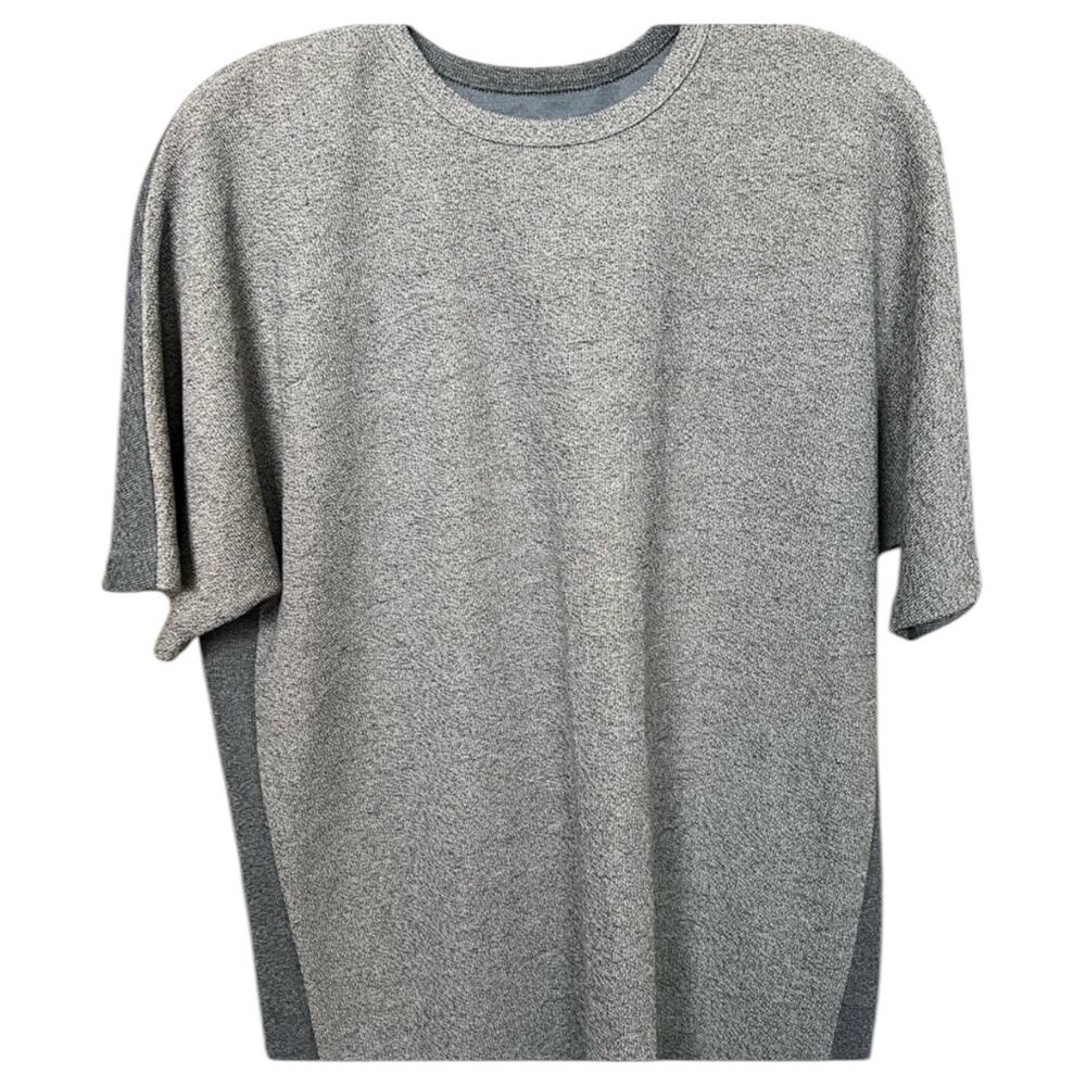 Killion Oversized Tee Two-tone Gray T-Shirt Thick Knit Minimalist - M